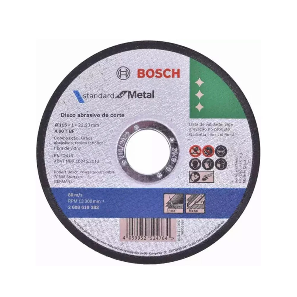 Disco de Corte Standard Metal 115x2223X10mm Bosch