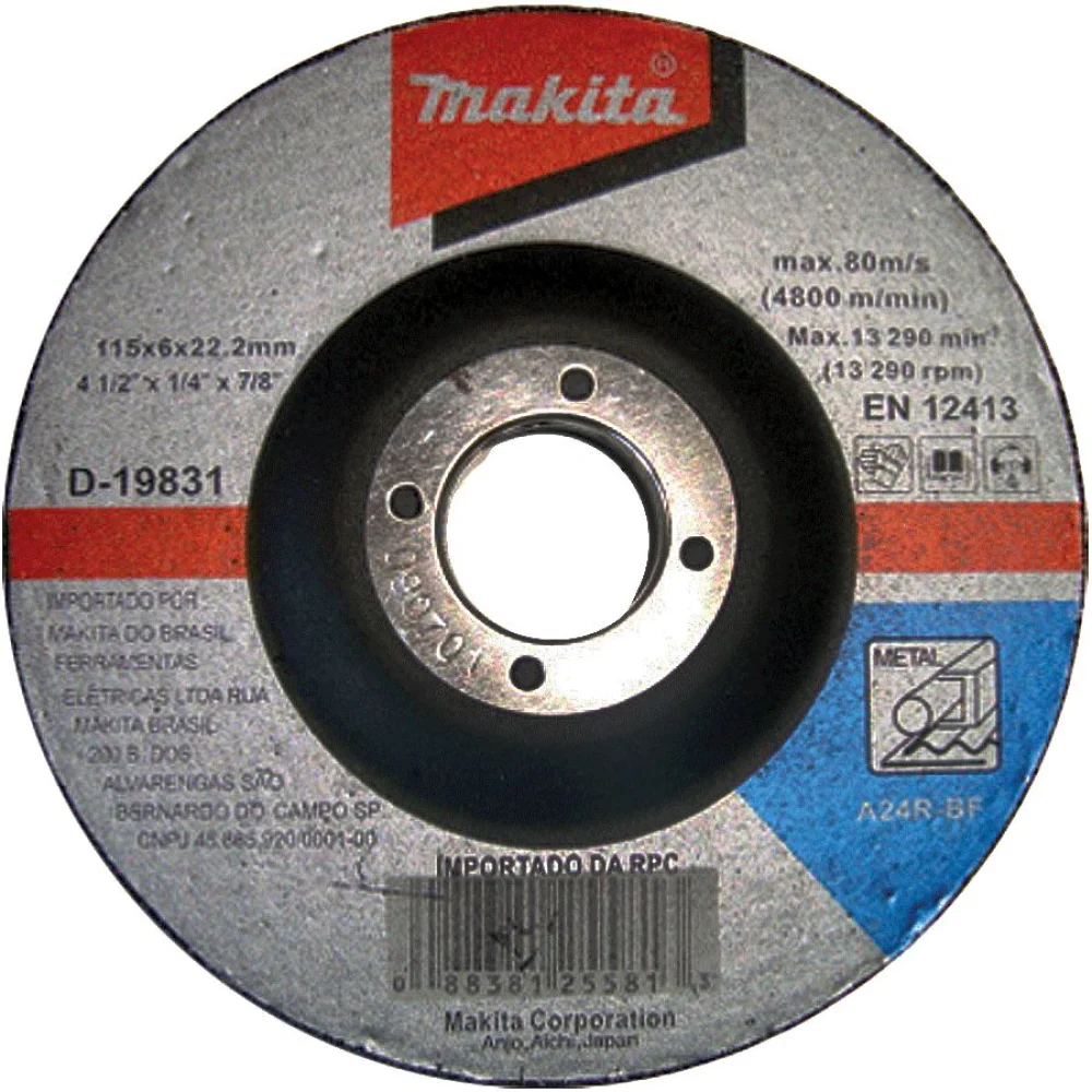 Disco de Desbaste 115 mm para Metal - D-19831 - Makita