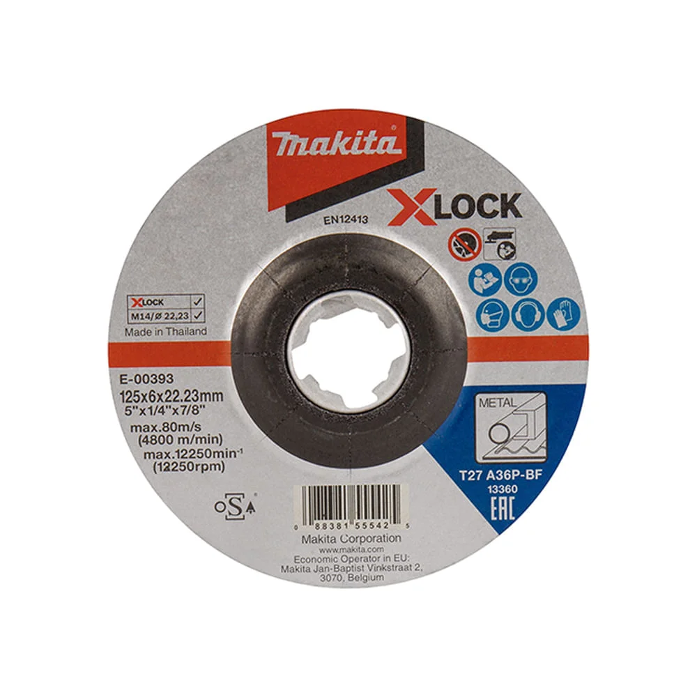 Disco de Desbaste X-Lock 125X6X22.23mm para Metal E-00393 Makita
