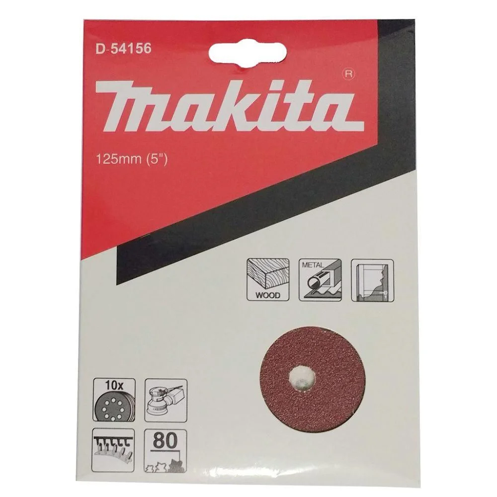 Disco de Lixa 125mm 8 Furos com 10 Unidades Makita