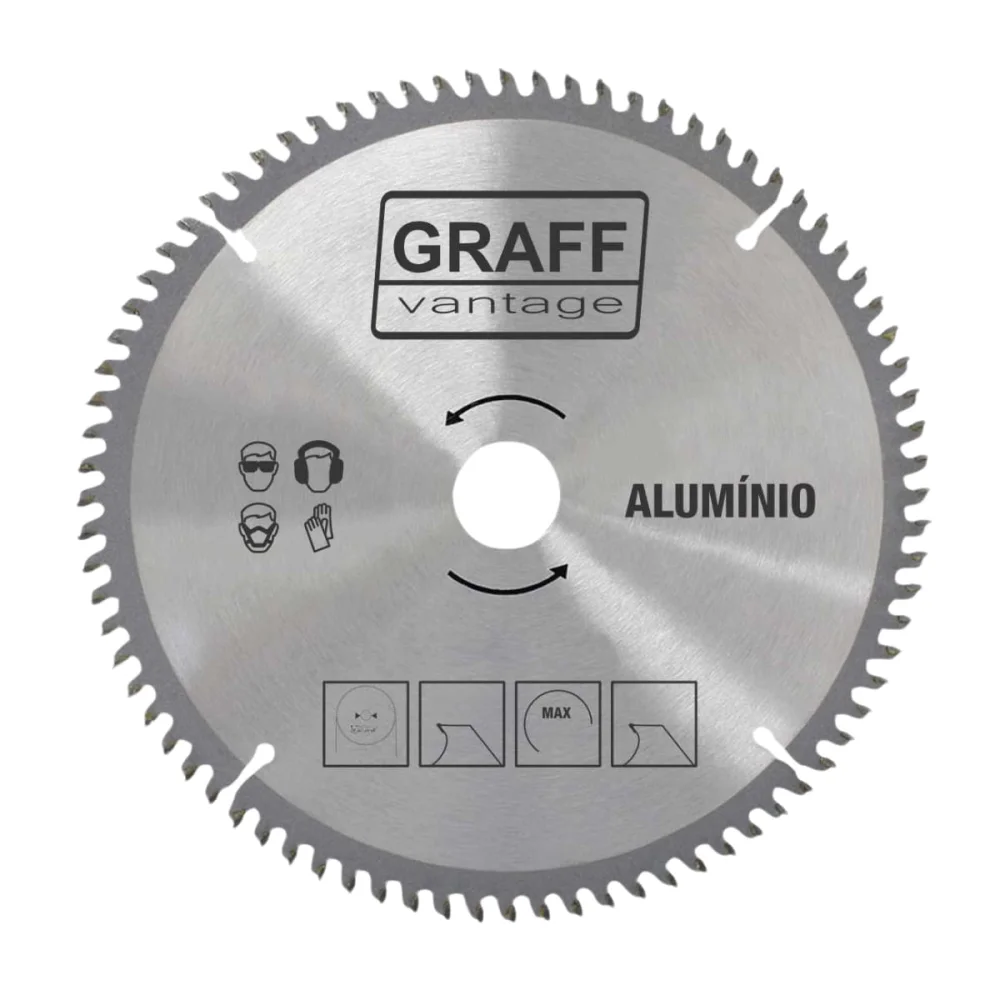 Disco de Serra Circular Alumínio 250mm 80 Dentes Alumínio Graff Vantage