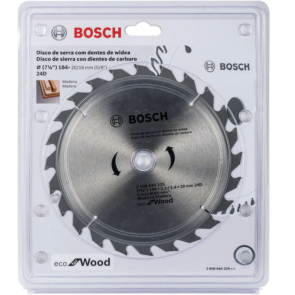 Disco de Serra ECO 24 Dentes 184mm Bosch