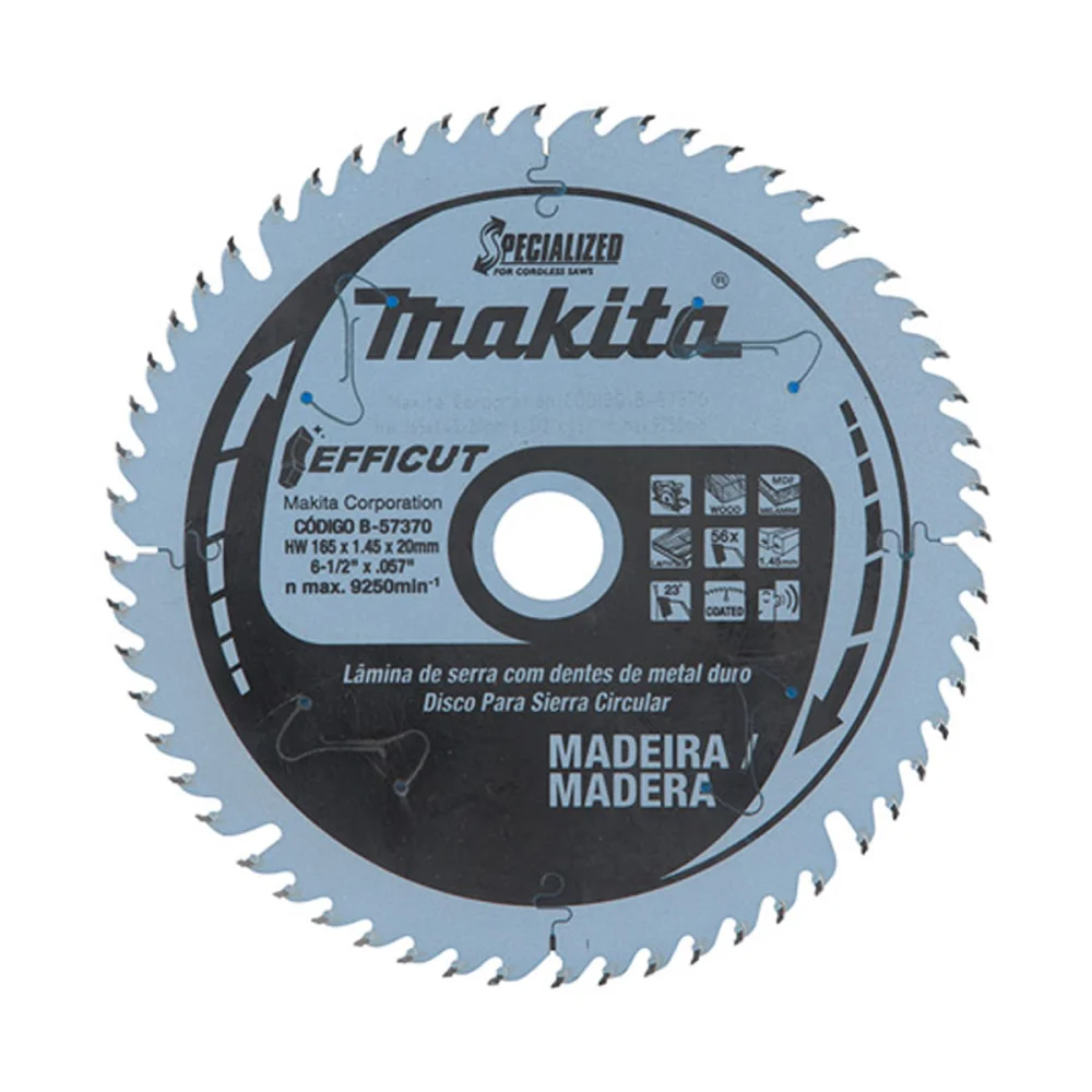 Disco de Serra Efficut 165X20mm 56 Dentes B-57370 Makita