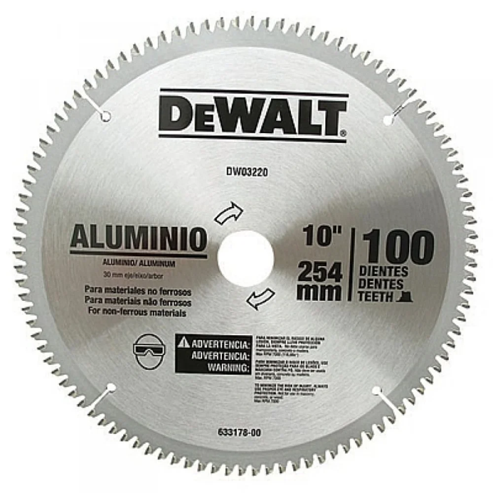 Disco de Serra para Alumínio 10 Pol com 100 Dentes DW03220 Dewalt