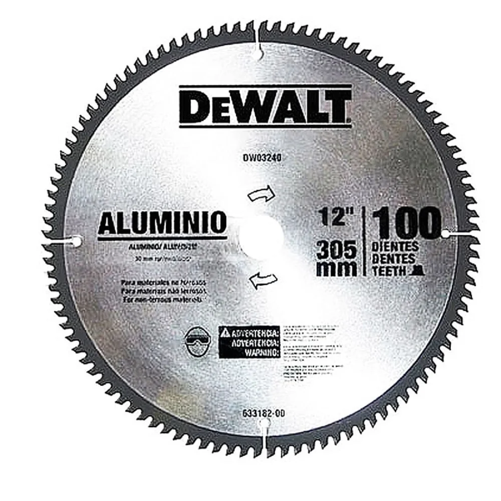 Disco de Serra para Alumínio 12 Pol com 100 Dentes DW03240 DeWalt