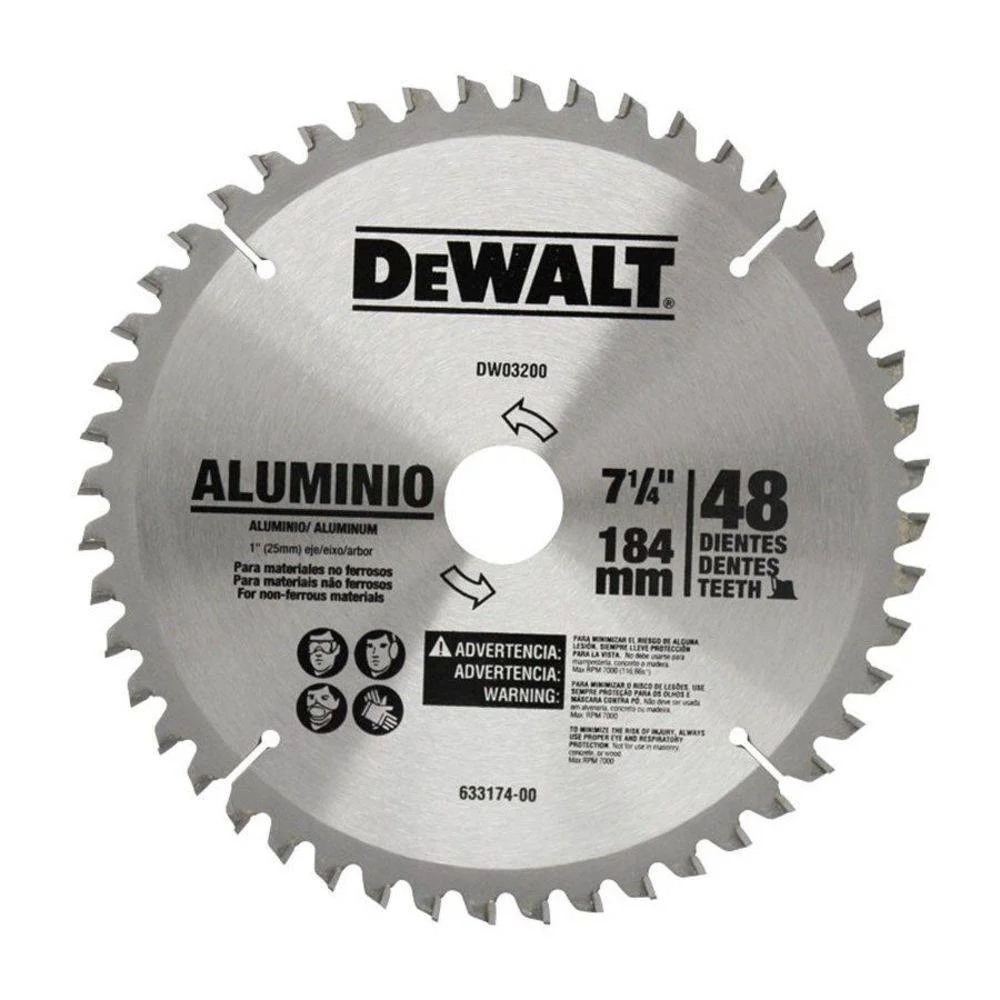 Disco de Serra para Alumínio 7.1/4 Pol com 48 Dentes DW03200 DeWalt