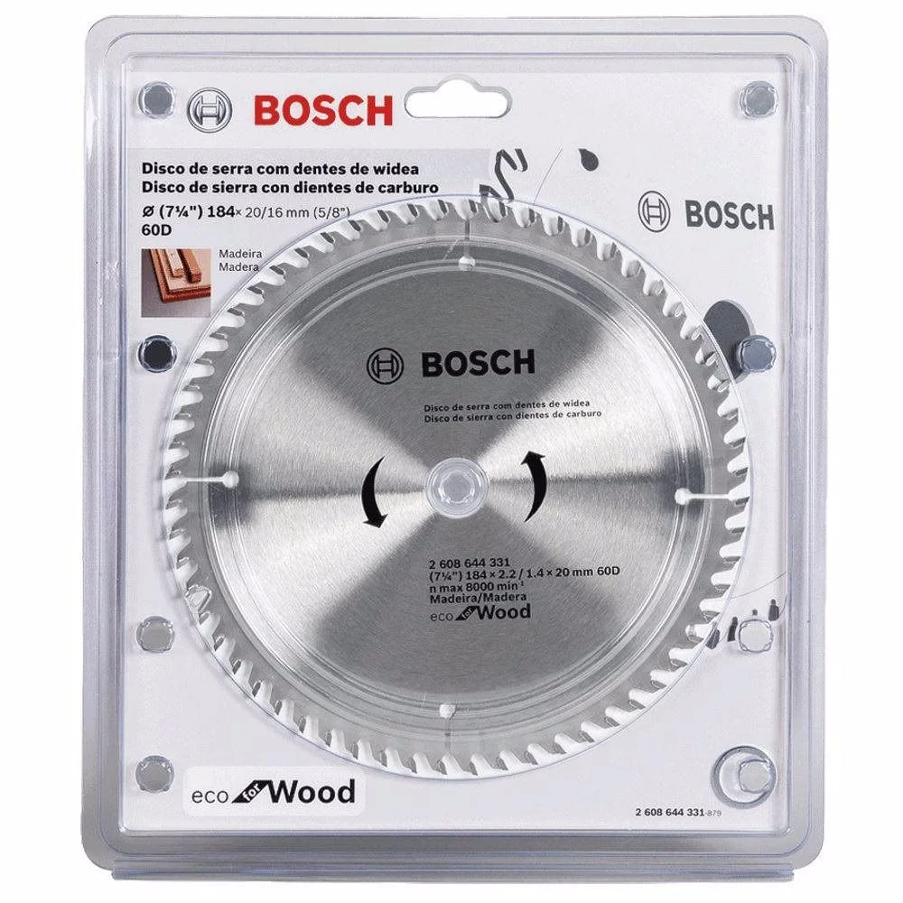Disco de Serra para Madeira 184mm 60 Dentes Bosch