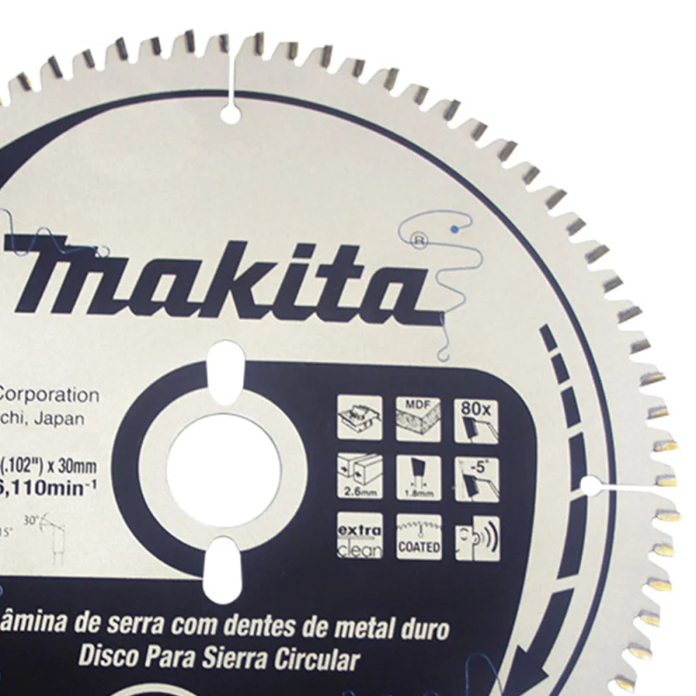 Disco de Serra para Madeira 250x30x26mm 80 Dentes B-42628 Makita