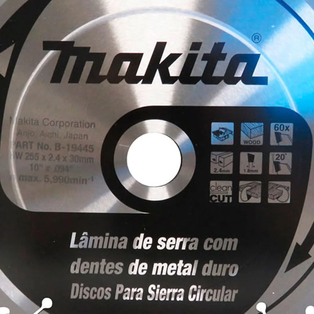 Disco de Serra para Madeira 255x30x18mm 60 Dentes B-19445 Makita