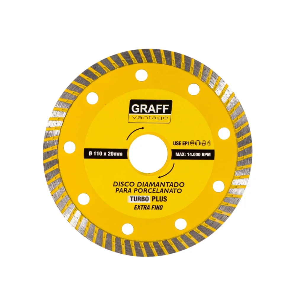Disco Diamantado Turbo para Porcelanato 110x20mm Extra Fino Graff Vantage