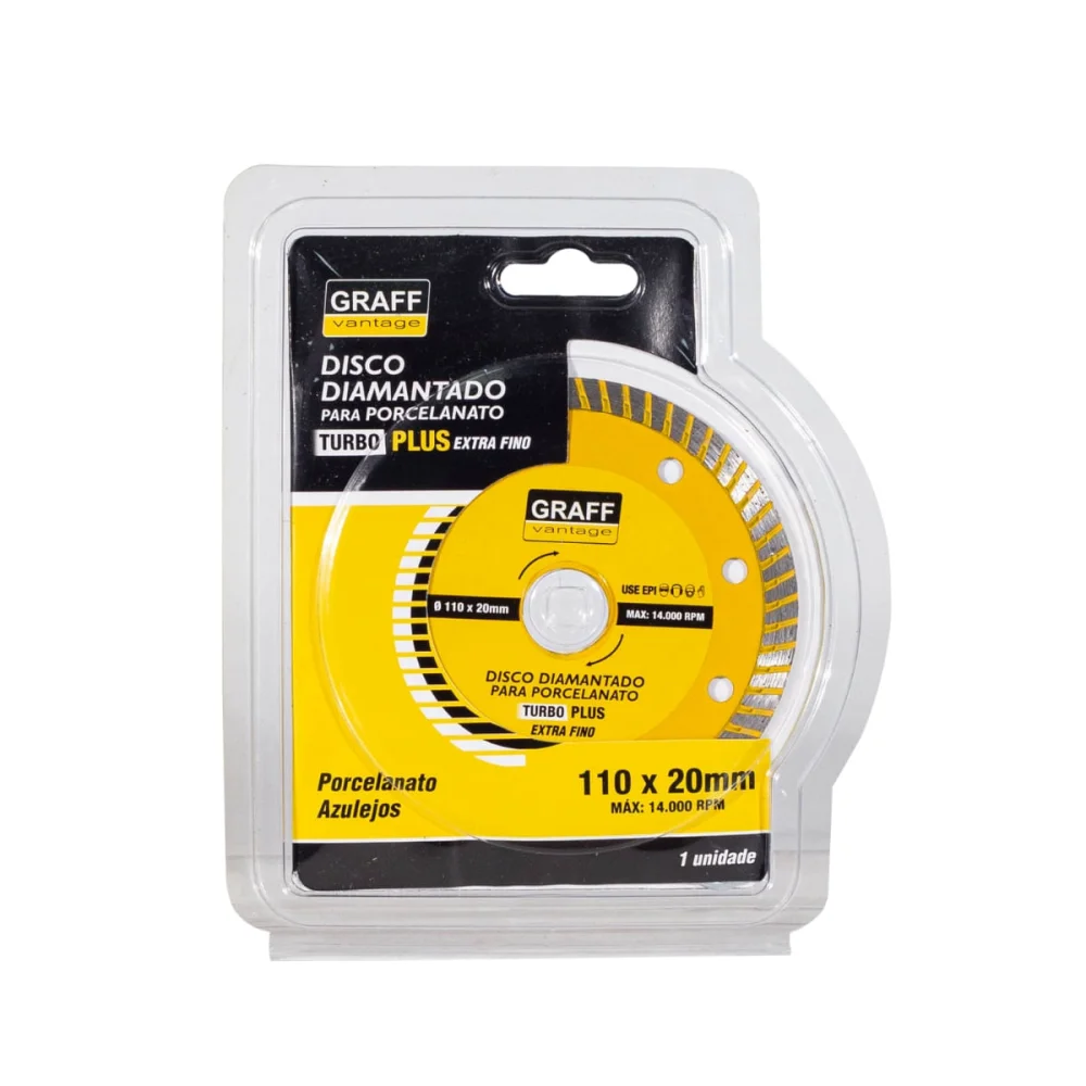 Disco Diamantado Turbo para Porcelanato 110x20mm Extra Fino Graff Vantage