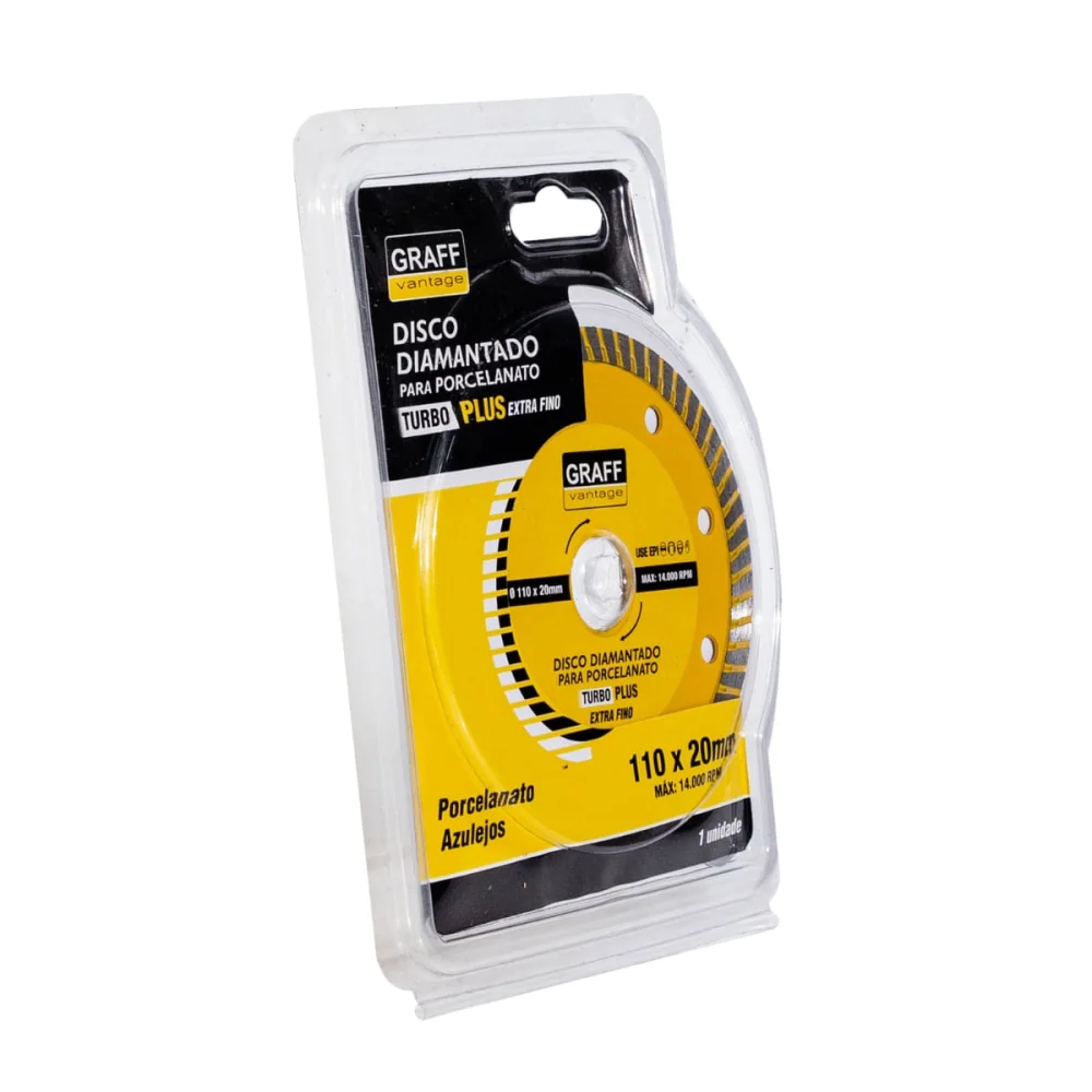 Disco Diamantado Turbo para Porcelanato 110x20mm Extra Fino Graff Vantage