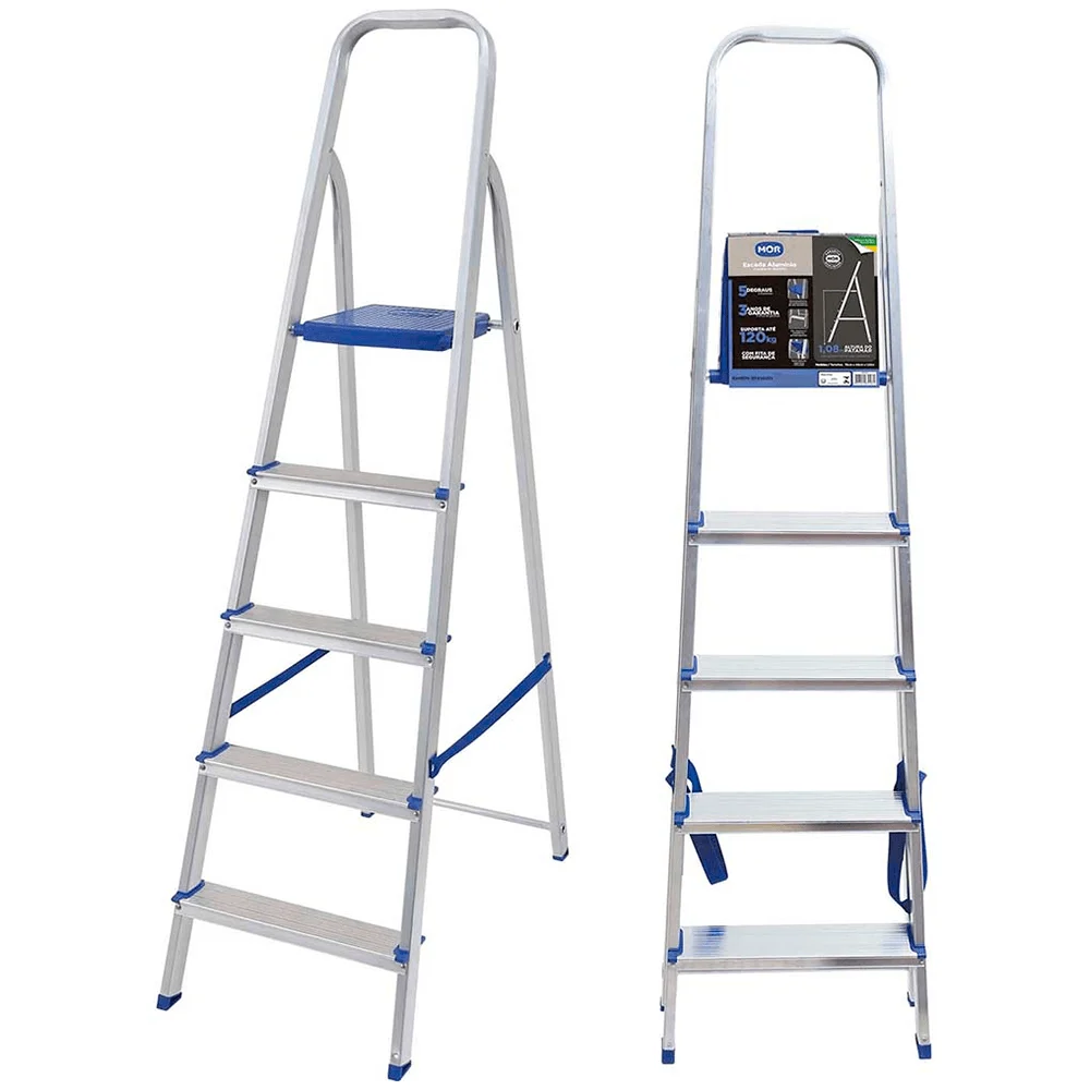 Escada de Alumínio para Uso Doméstico 5103 5 Degraus Mor