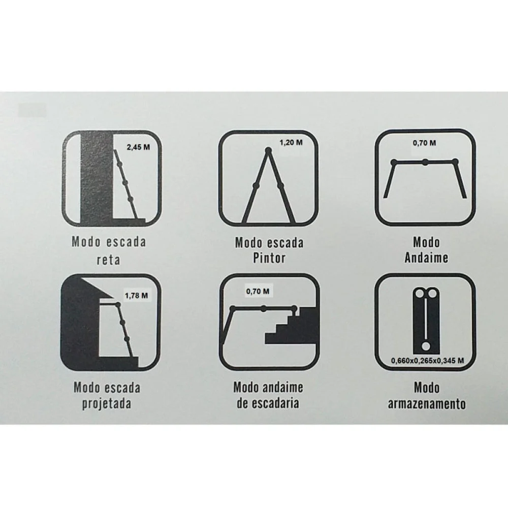 Escada Dobrável Multiuso 240m em Alumínio 4x2 223200 Belfix