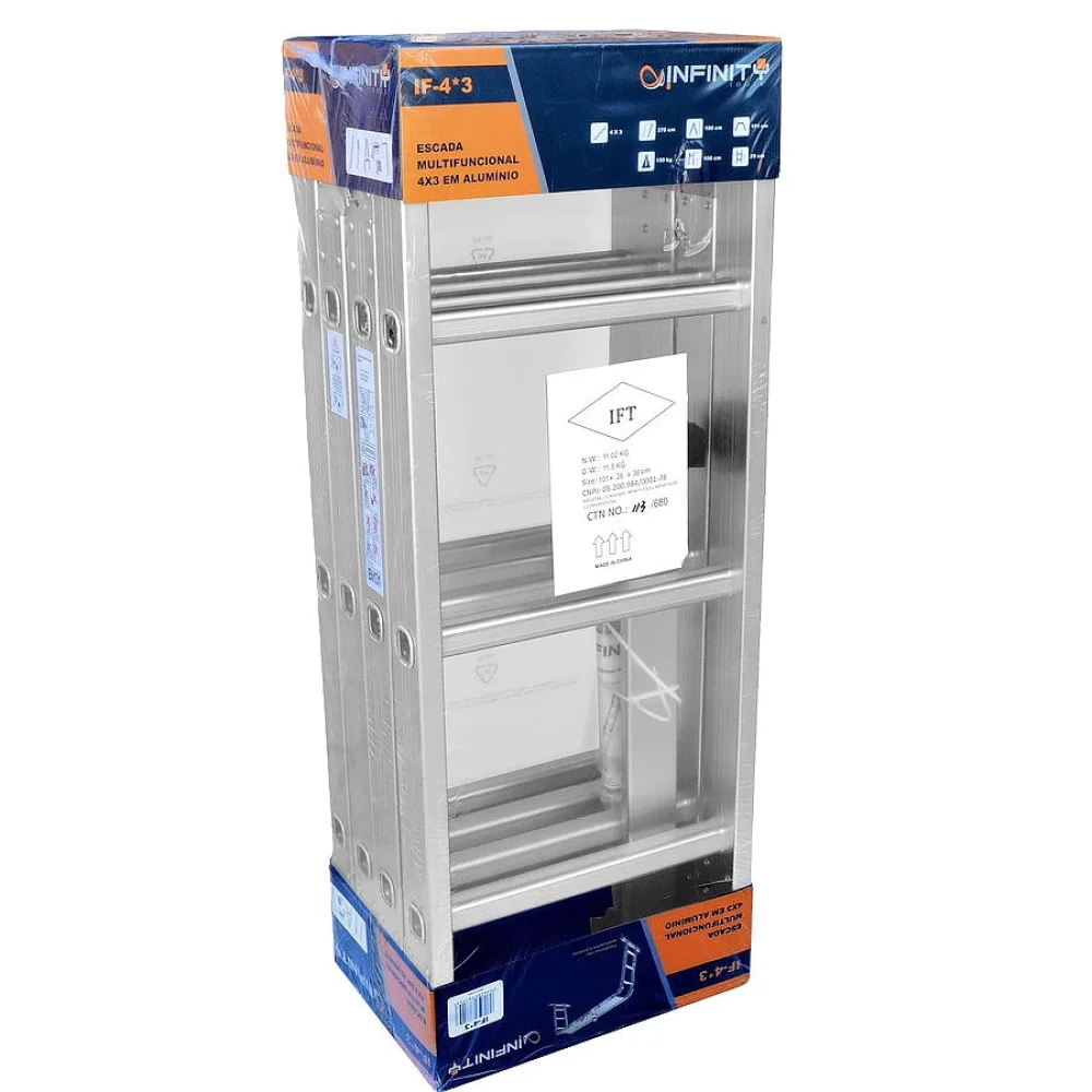 Escada Multifuncional de Alumínio 4x3 F-4*3 Infinity