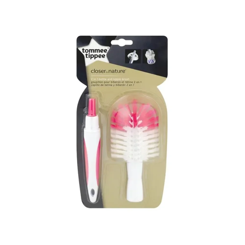 Escova de Mamadeira e Bicos Closer To Nature Rosa TT049 Tommee Tippee