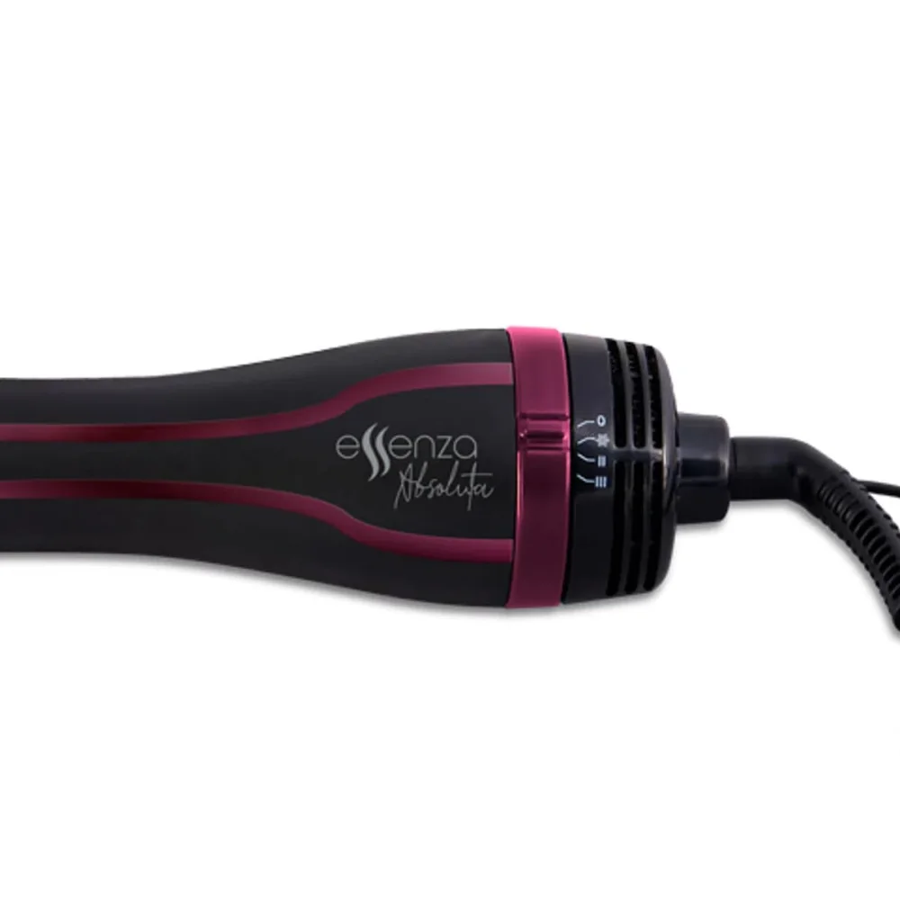 Escova Secadora Oval 1200 Watts com Revestimento Cerâmico Preta Essenza