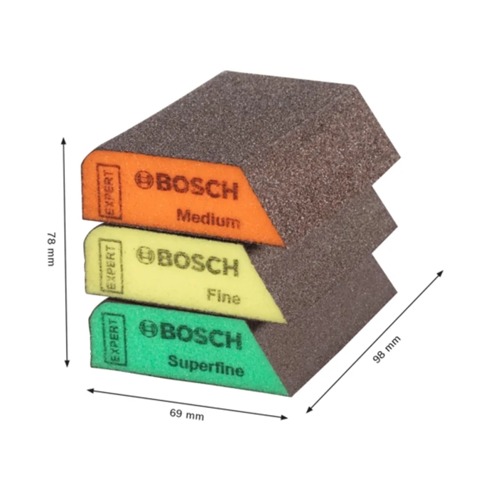 Esponja Abrasiva S470 69x26x97mm MFSF 3 Peç Expert Combi Bosch