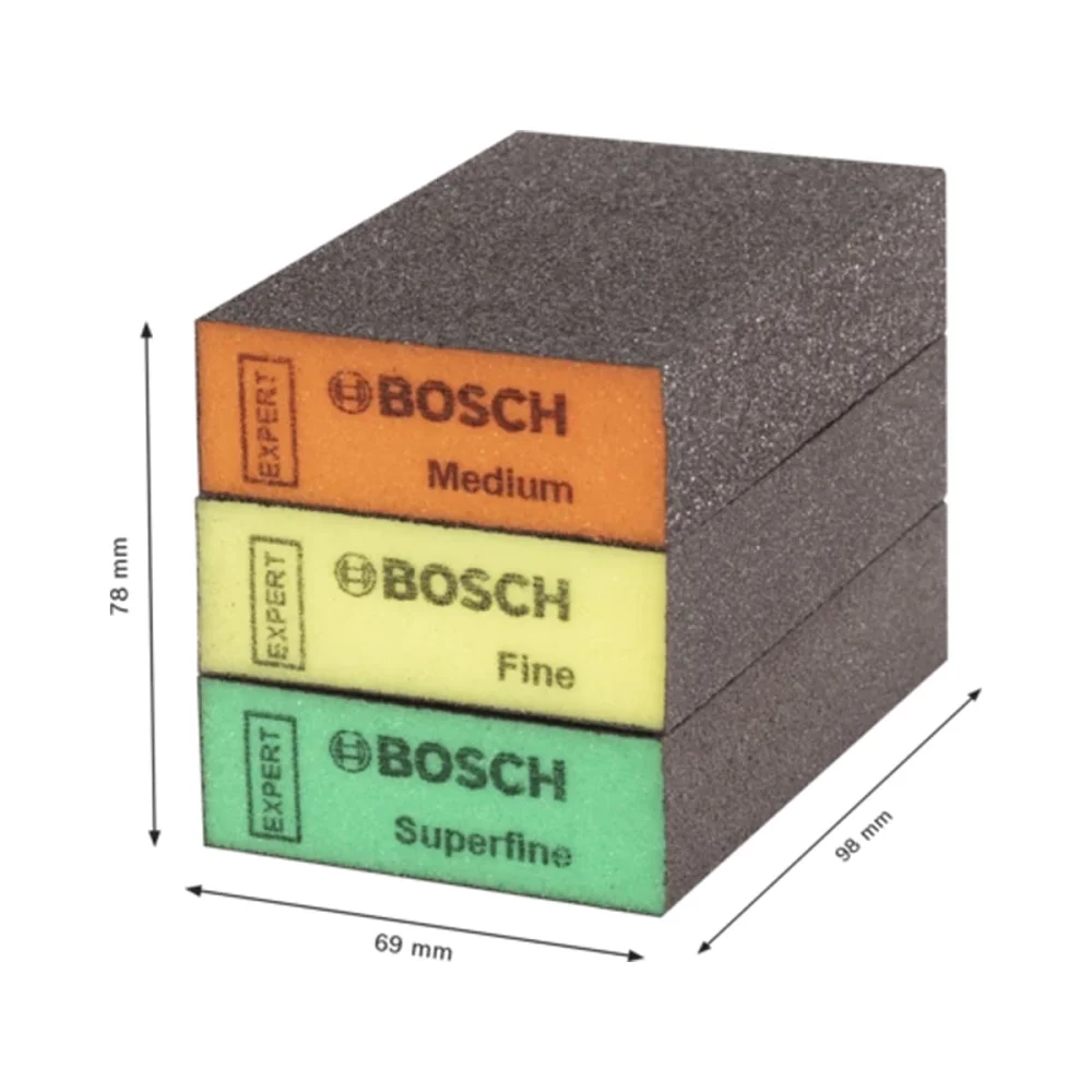 Esponja Abrasiva S471 69x26x97mm 3 Peç Standard Bosch