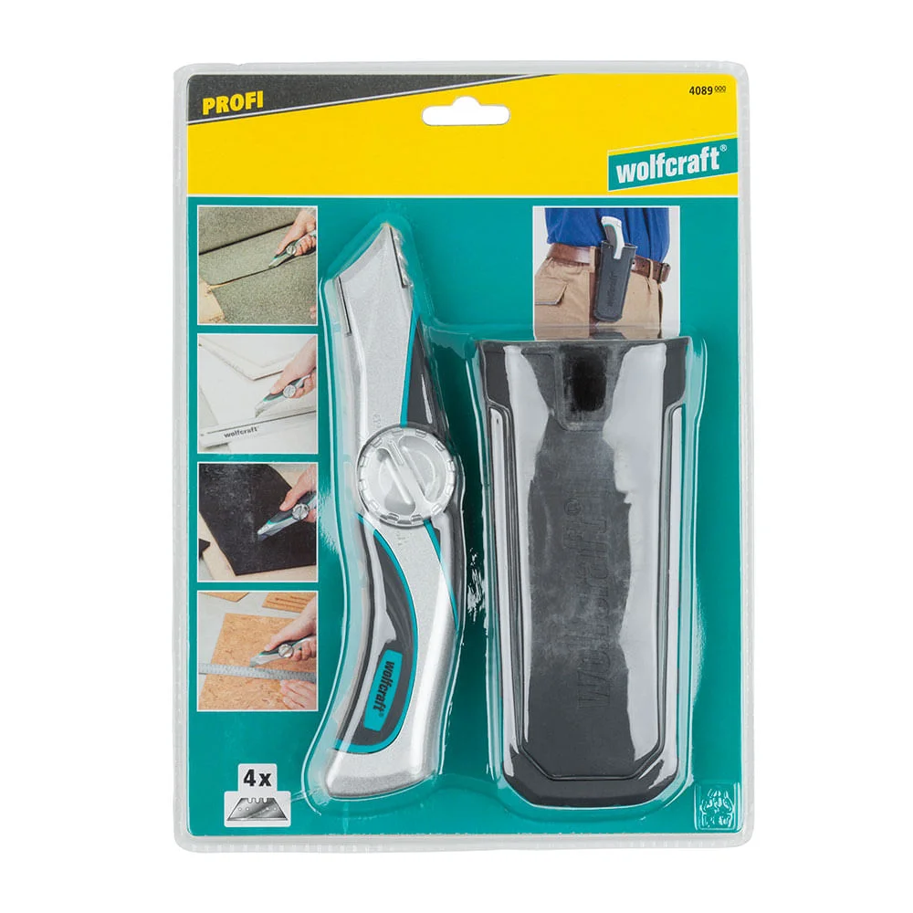 Estilete profissional com Lâmina Trapézio 408900 Wolfcraft