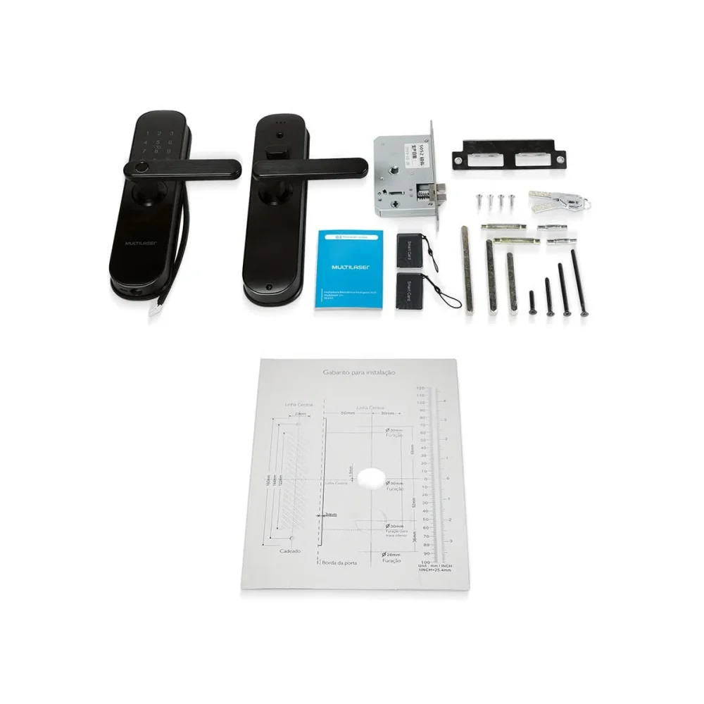 Fechadura Biométrica e Senha Inteligente Wi-Fi Liv-SE233 Multilaser