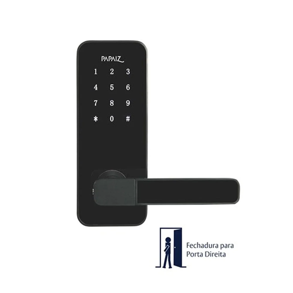 Fechadura Eletronica Smart Lock Papaiz Preta