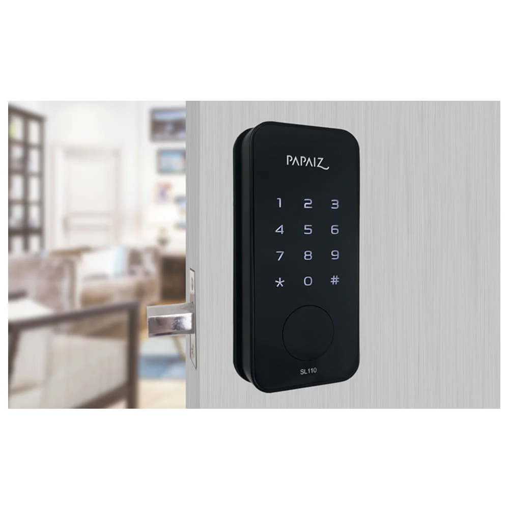 Fechadura Eletrônica Smart Lock SL110 Preta sem Maçaneta 0560110PR Papaiz