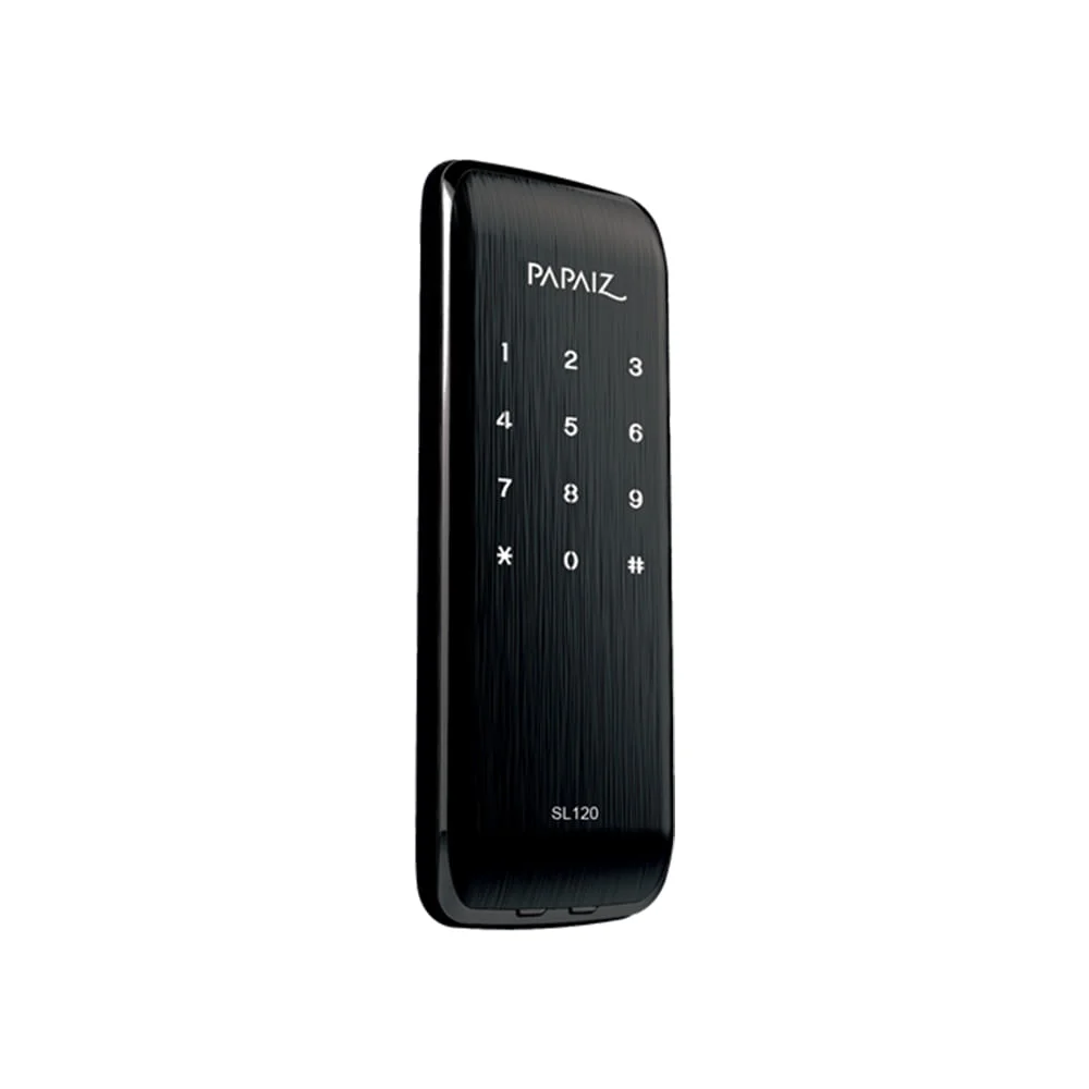 Fechadura Eletrônica Smart Lock SL120 Preto Fosco Sobrepor 0560120PF Papaiz