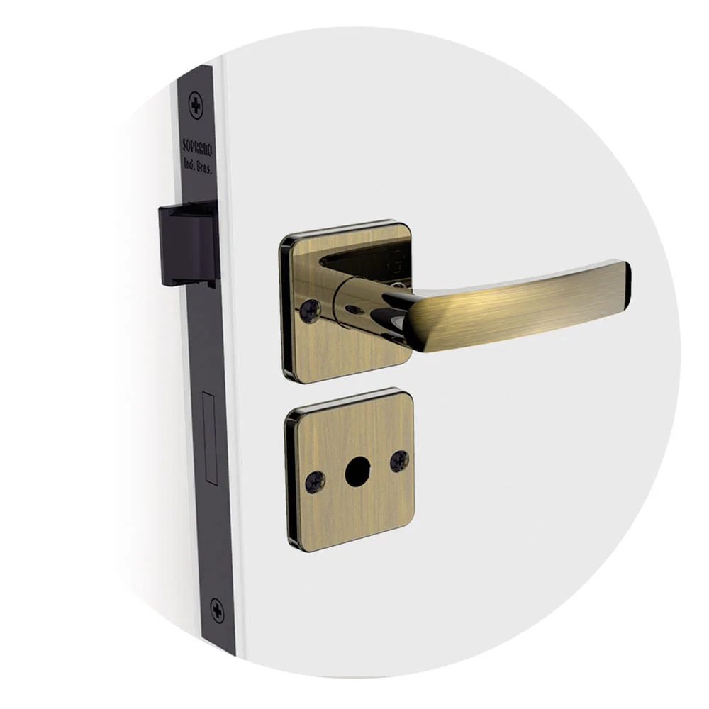 Fechadura Pali Reta Banheiro 40x53mm ROS25 Antique 03003077615 Soprano