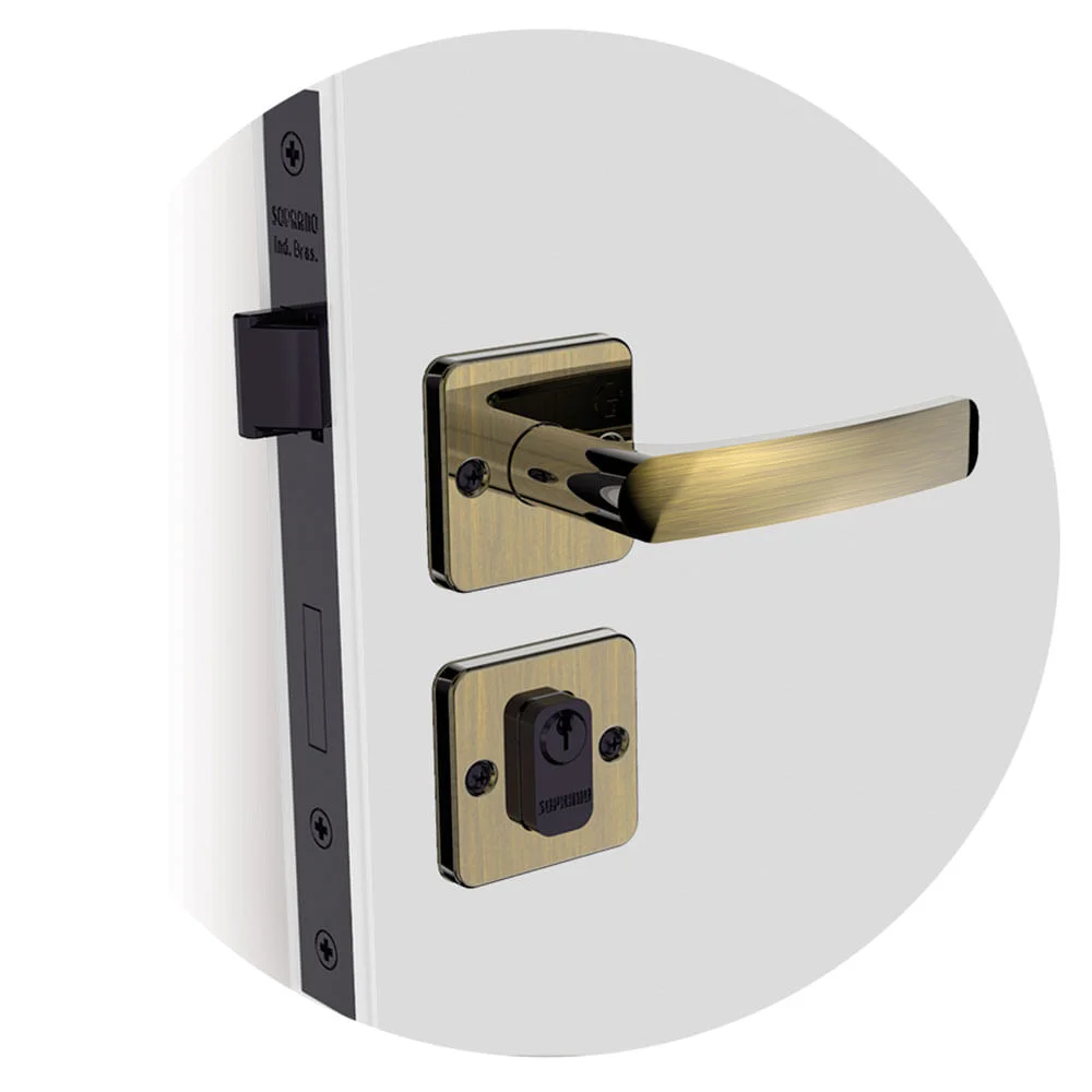 Fechadura Pali Reta Externa Antique ROS25 40X53 PY50 Soprano