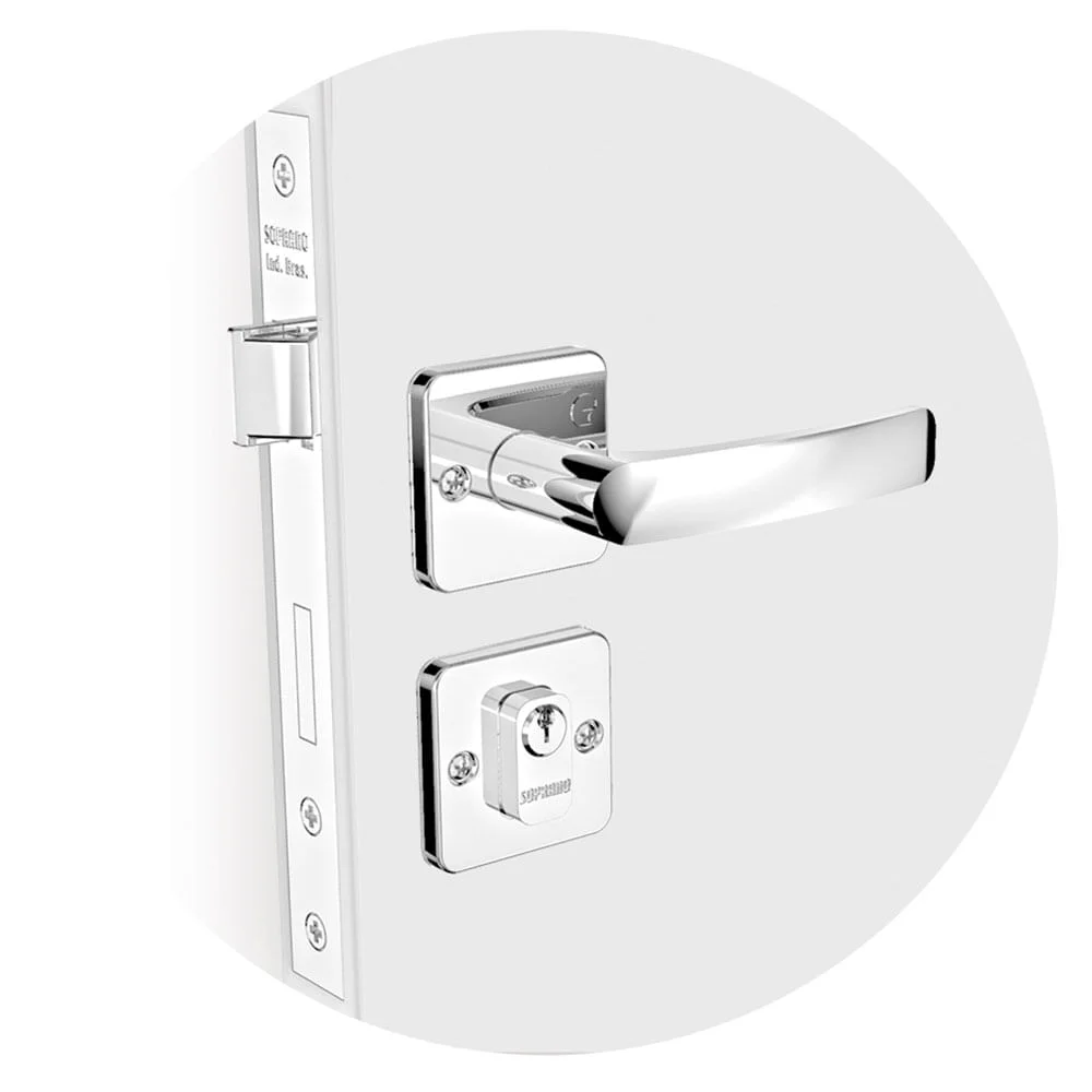 Fechadura Pali Reta Externa ROS25 Cromado PY53 03001077617 Soprano