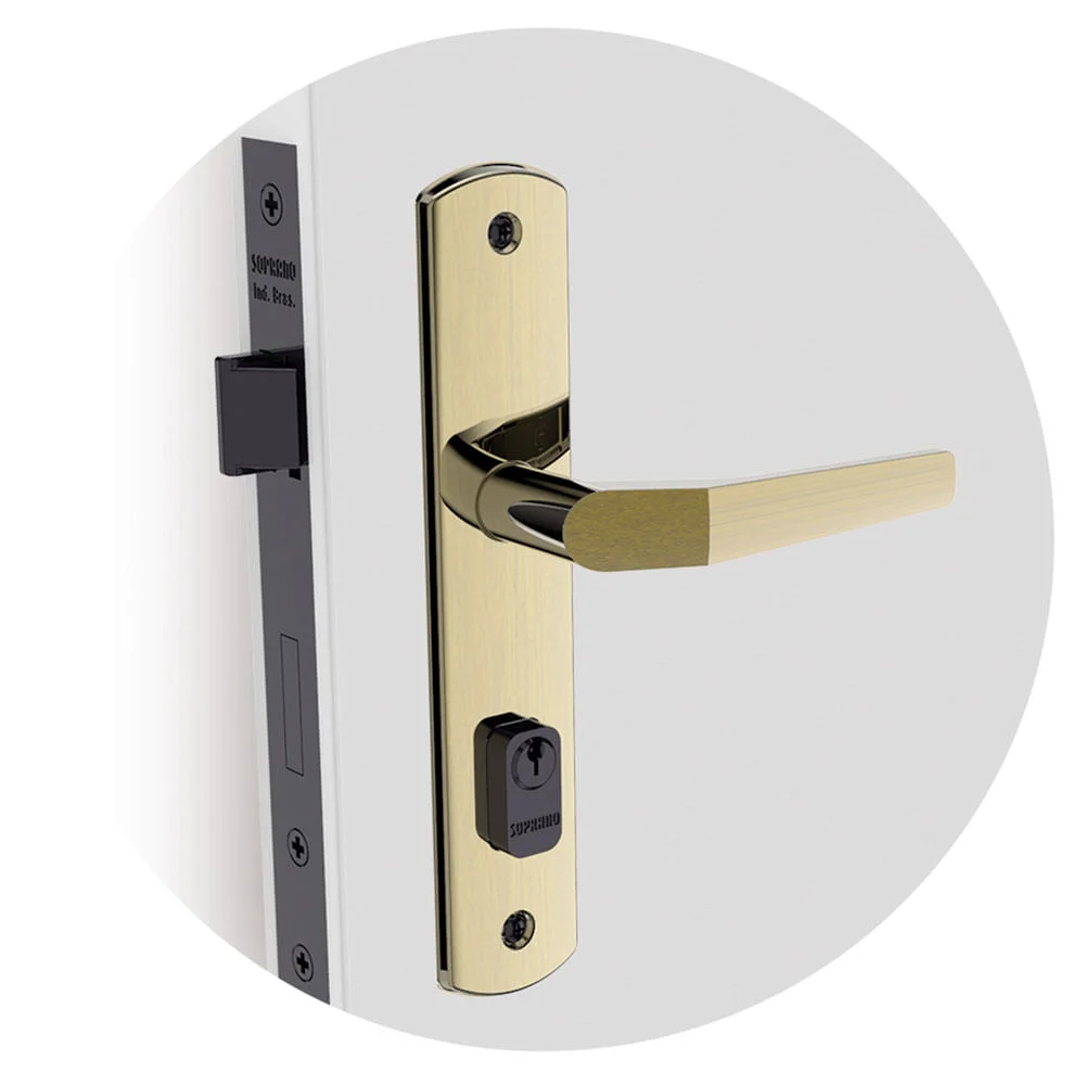 Fechadura Pop line Reta Externa Oxidado ESP26 40X53 PY43 03001071157 Soprano