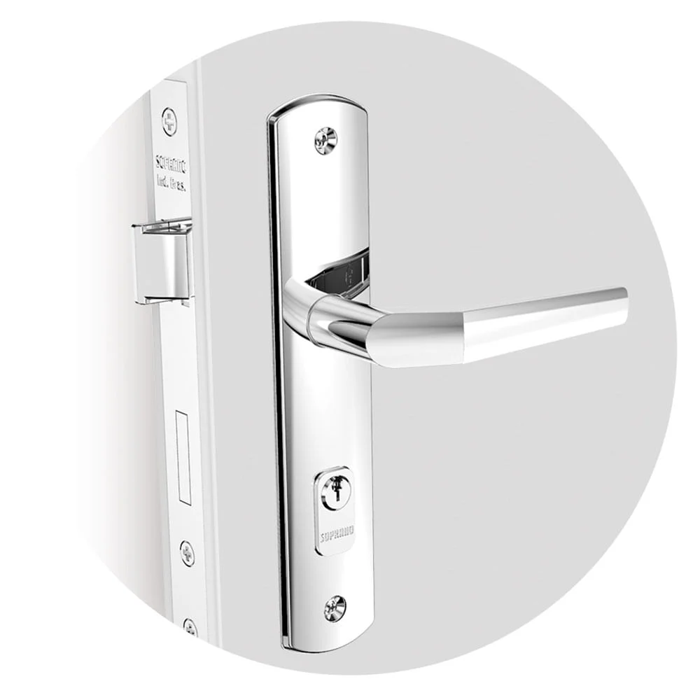 Fechadura Popline Reta Externa 40x53mm ESP26 PY45 Cromado 03001071101 Soprano