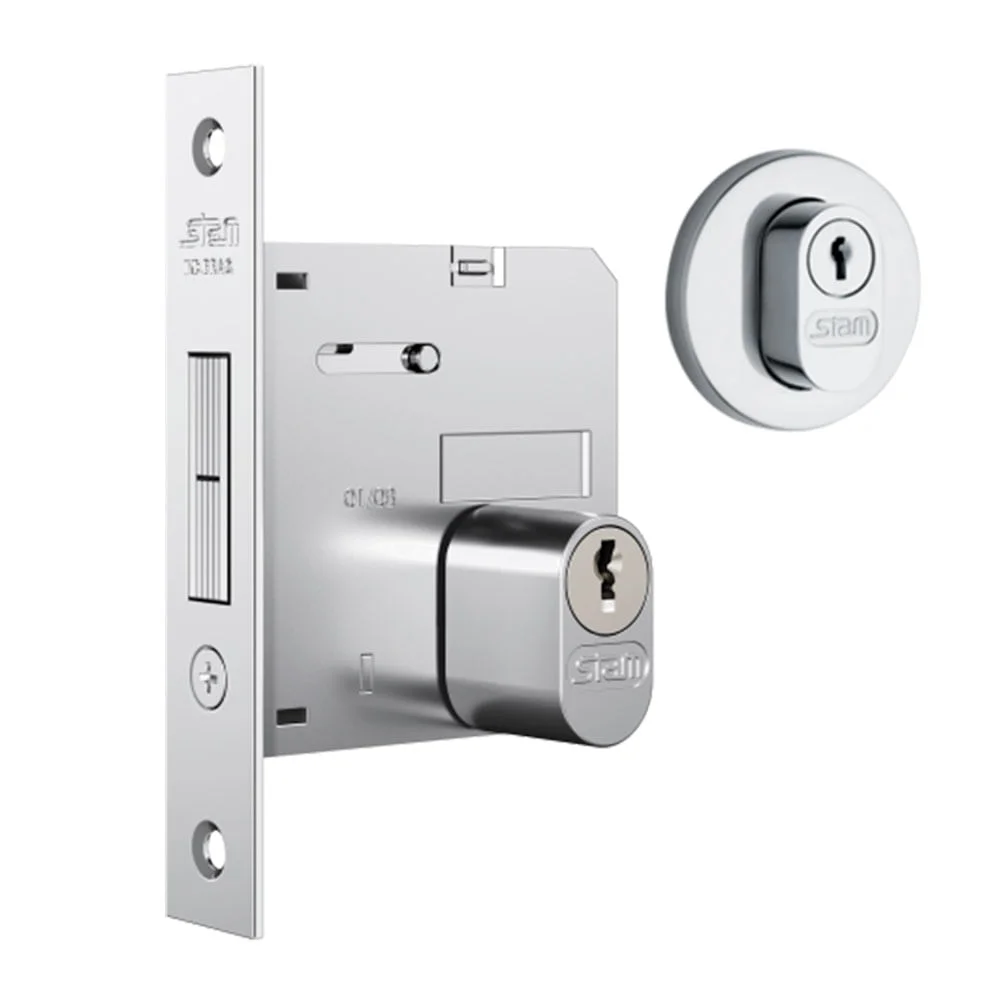 Fechadura Porta de Correr Roseta Redonda Inox 1006 RI 10894 Stam
