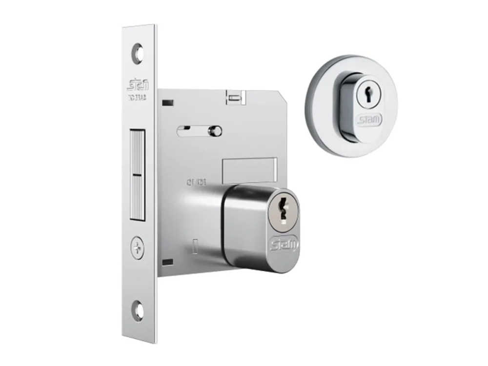 Fechadura Porta de Correr Roseta Redonda Inox 1006 RI 10894 Stam