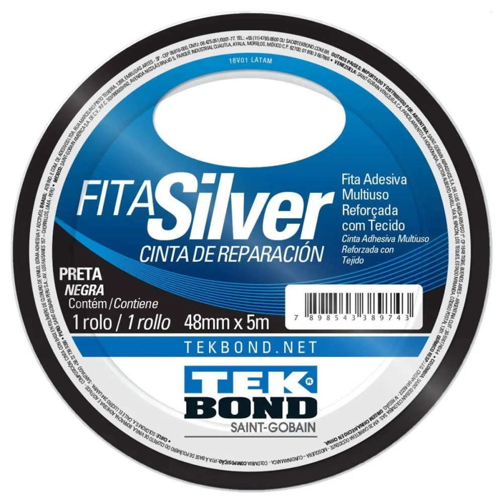 Fita Silver 48mmx5m 21191104805 Tekbond Preta