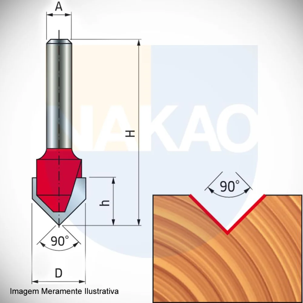 Fresa A6 D12.7 H10 H44.5 Z2 90º F03FR01622 20-10406 Bosch