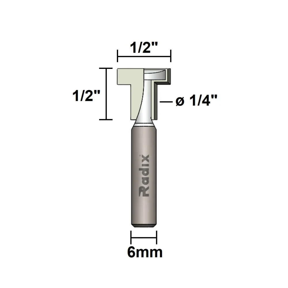 Fresa Furo Suporte Quadros T-Track Haste 6mm 2059120.01 Radix