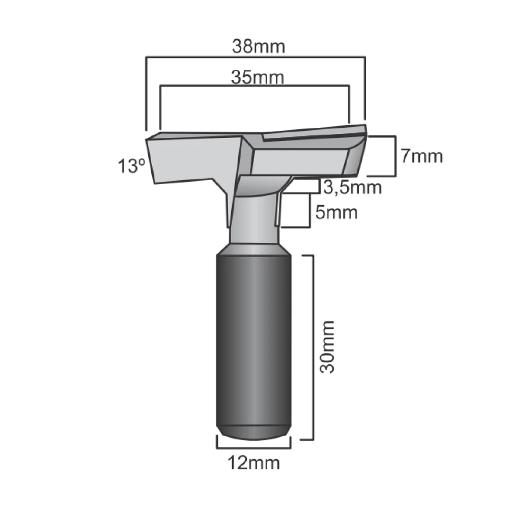 Fresa Painel Canaletado 35/38mm 18L3538.06 Radix