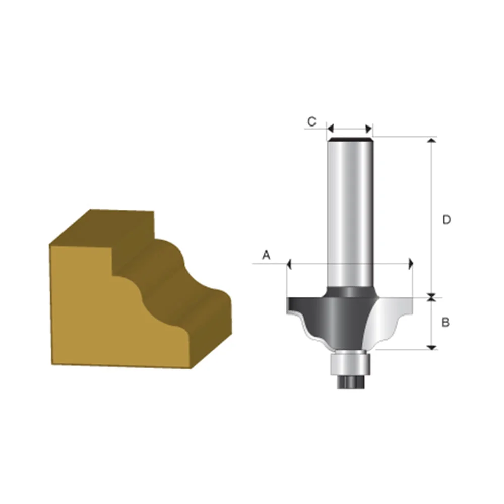Fresa para Moldura em Onda com Rolamento HT 6mm D-09575 Makita