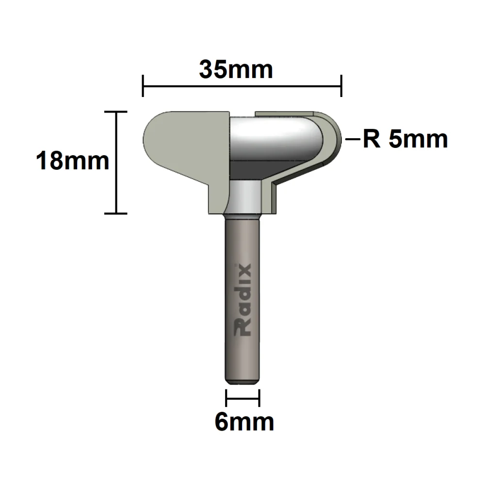 Fresa para Puxador de Gaveta 30x17x6mm 2059200.01 Radix Fresa para Puxador de Gaveta 30x17x6mm 2059200.01 Radix