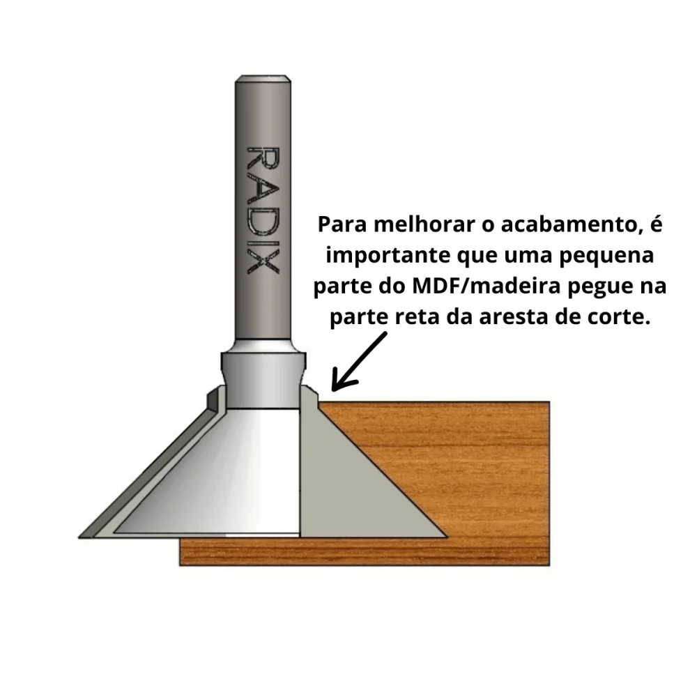 Fresa para Puxador de Gaveta 40x14mm 45º Grau 2059100.06 Radix