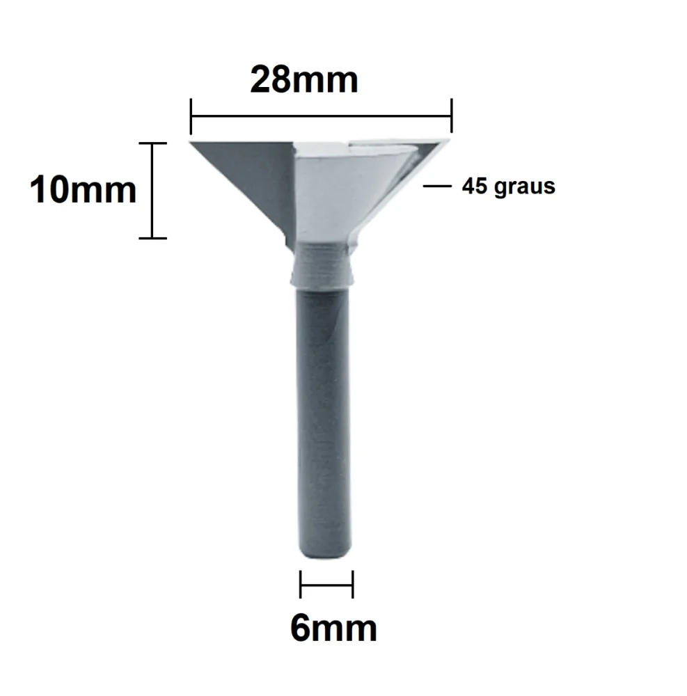 Fresa para Puxador Invertido 45º Haste 6mm 2059085.01 Radix