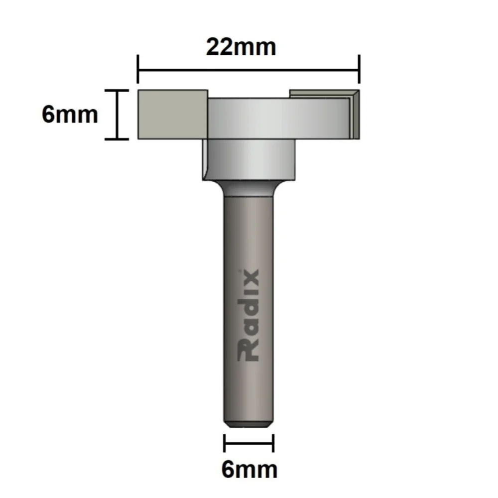 Fresa para Rebaixo de Dobradiça 41x22x6mm 1322006.01 Radix