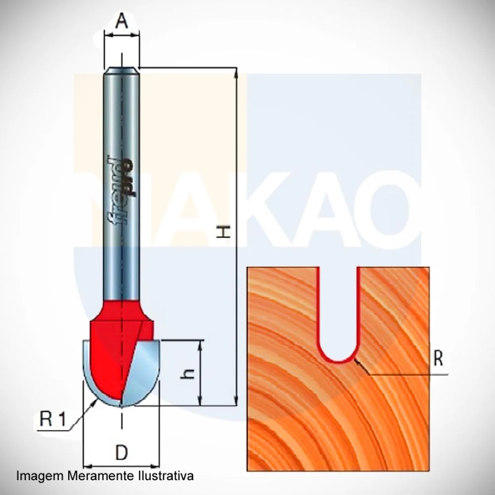 Fresa para Tupia Canal Redondo Tipo U Widea Soldada 95mm 18-10606 Freud