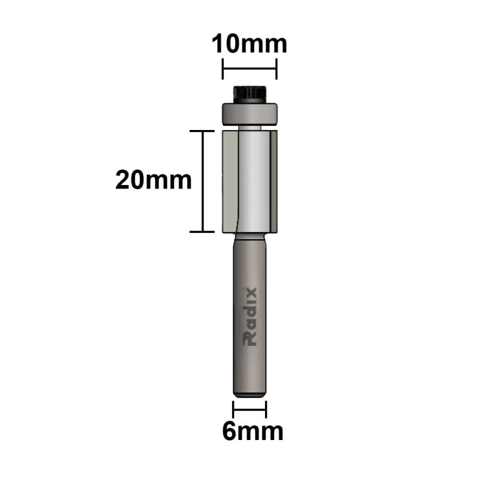 Fresa Paralela com Rolamento 10mm x 20mm Haste 6mm 1710020.01 Radix