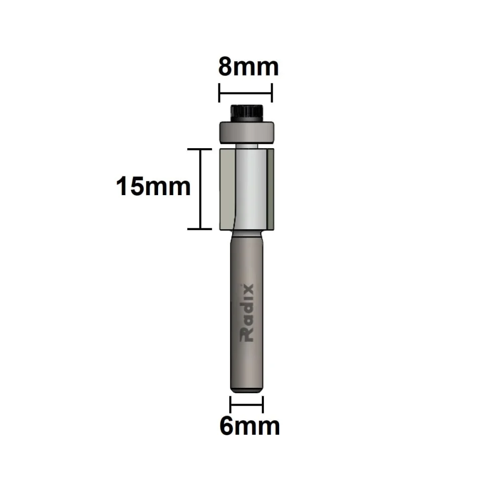 Fresa Paralela com Rolamento 8mm x 15mm 1708015.01 Radix