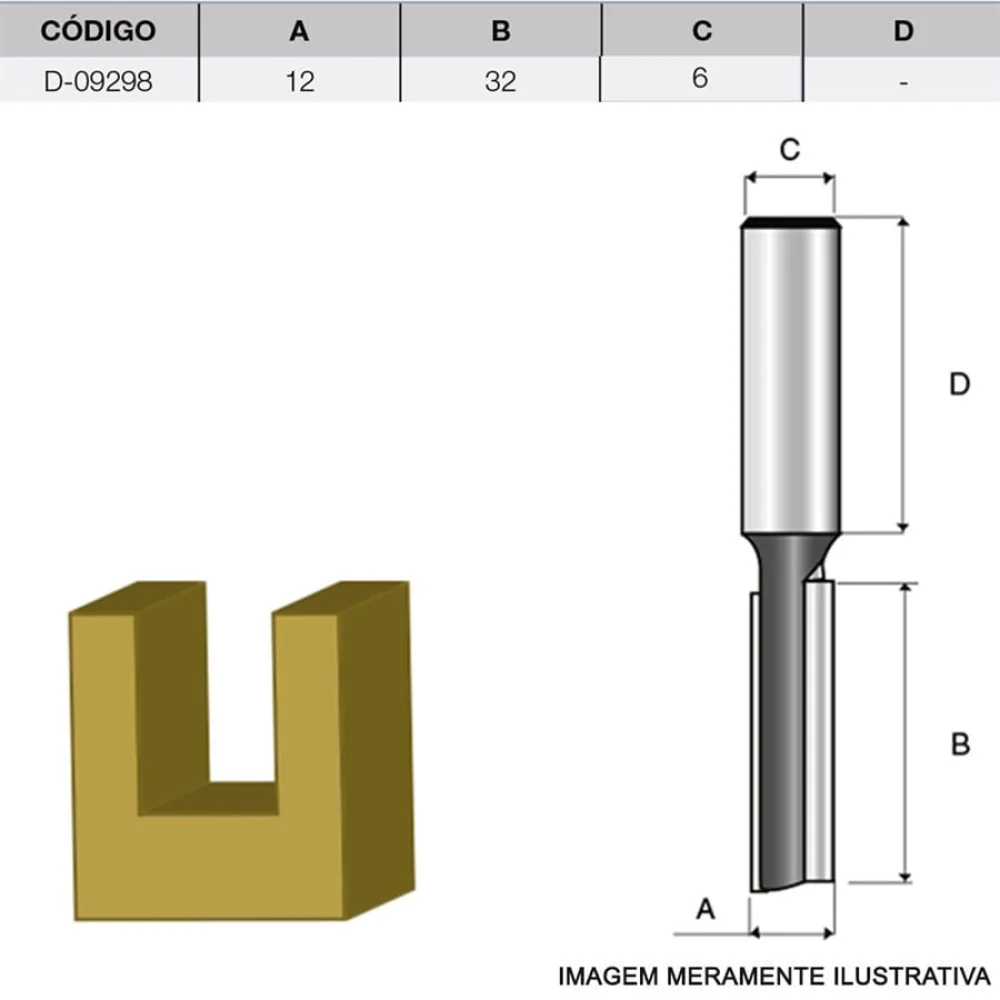 Fresa Paralela Dupla 12x6x32mm D-09298 Makita