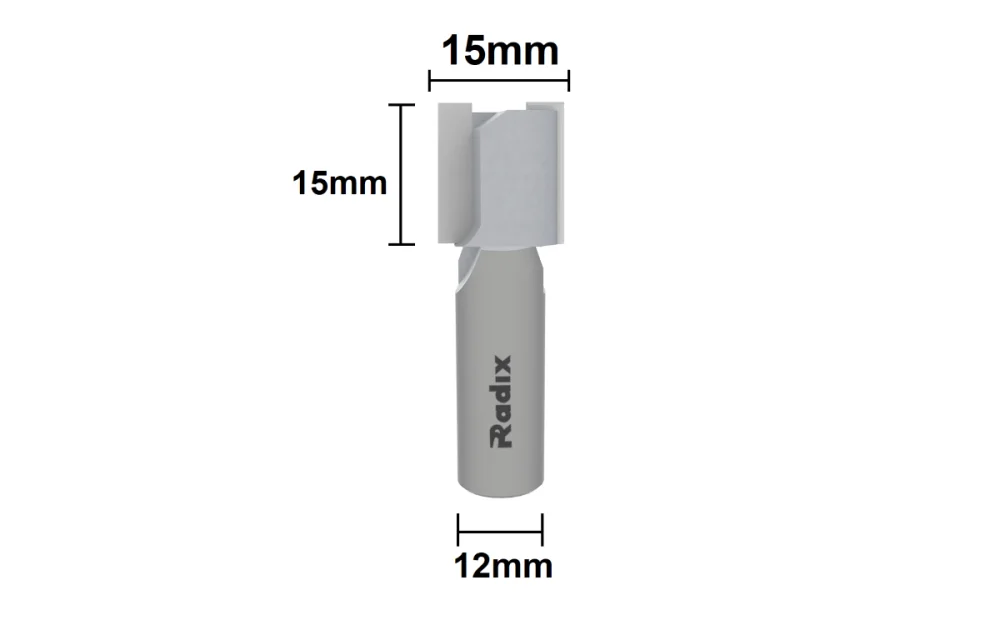 Fresa Paralela para Tupias 15mm x 15mm Haste 12mm 141515.06 Radix