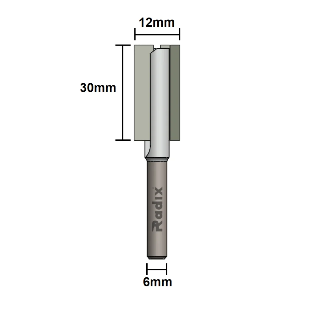 Fresa Paralela Reta para Tupia 12mm x 30mm 151230.01 Radix
